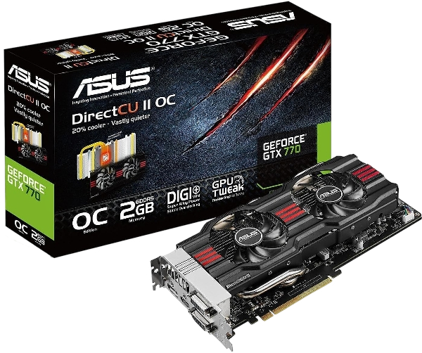 ASUS NVIDIA GeForce GTX 770 2GB GDDR5 256-Bit DVI-I/DVI-D/ HDMI/DP Graphic Card (USED)