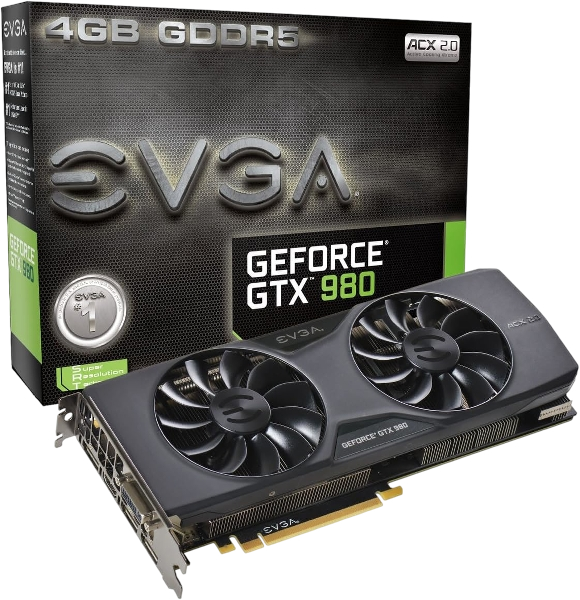 EVGA NVIDIA GeForce GTX 980 4GB GDDR5 256-Bit GAMING ACX 2.0 Graphics Card (USED)