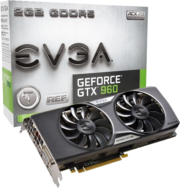 EVGA NVIDIA GeForce GTX 960 2GB GDDR5 128-Bit GAMING ACX 2.0+ Graphic Card (USED)