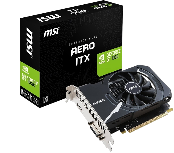 MSI NVIDIA GeForce GT 1030 AERO ITX 2GB GDDR5 64-Bit HDMI DVI-DP Graphic Card (USED)