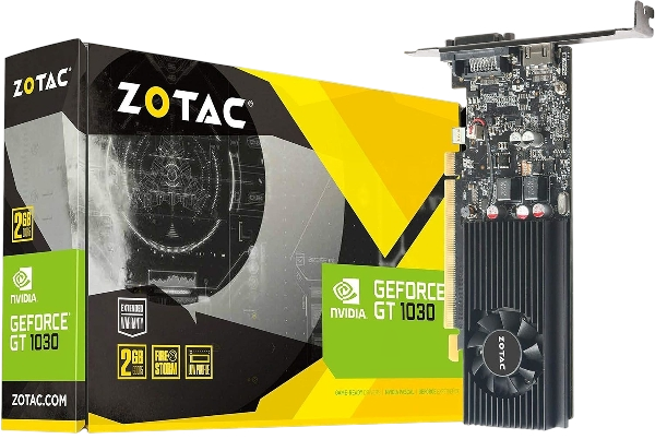 ZOTAC NVIDIA GeForce GT 1030 2GB GDDR5 64-Bit DVI/HDMI PCI-Express Graphic Card