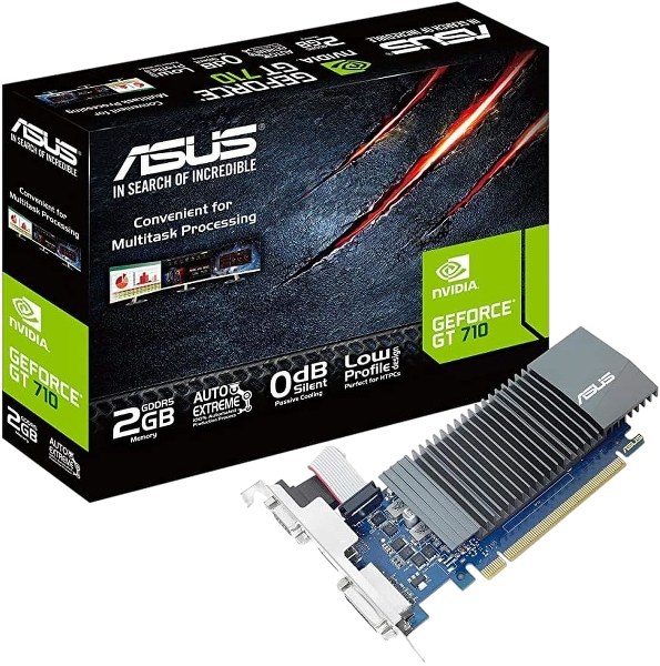 ASUS NVIDIA GeForce GT 710 2GB GDDR5 64-Bit HDMI VGA DVI Graphic Card (Renewed)