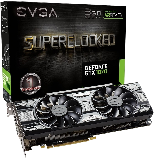 EVGA NVIDIA GeForce GTX 1070 SC GAMING ACX 3.0 8GB GDDR5 256-Bit Graphic Card (Renewed)