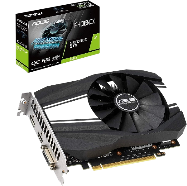 ASUS GeForce GTX 1660 6GB GDDR5 192-Bit Phoenix Fan Edition HDMI DP DVI Graphic Card (USED)