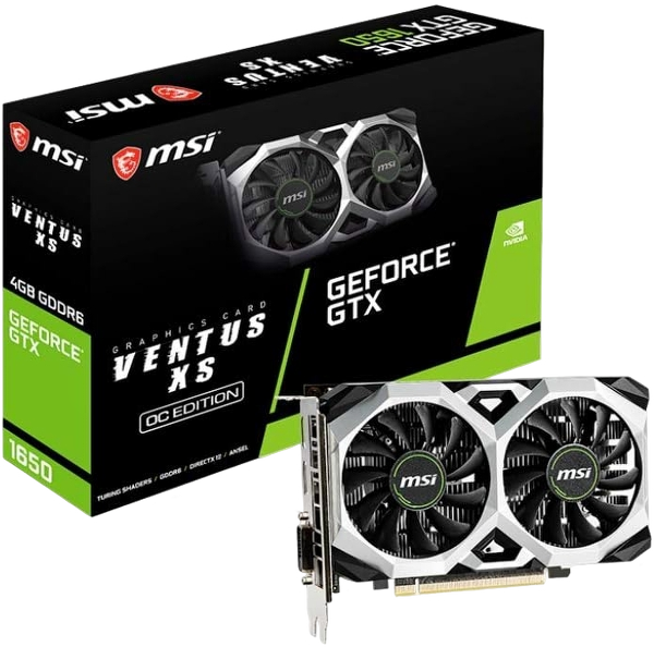 MSI Gaming GeForce GTX 1650 4GB GDDR6 128-Bit HDMI/DP/DVI HDCP DirectX 12 Graphic Card (Renewed)