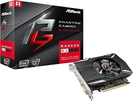 ASRock AMD Phantom Gaming Radeon RX 550 2GB GDDR5 128-Bit DP HDMI DVI Graphics Card (USED)