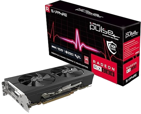 Sapphire Pulse AMD Radeon RX 580 8GB GDDR5 Dual HDMI DVI-D Dual DP OC PCI-E Graphics Card (Renewed)