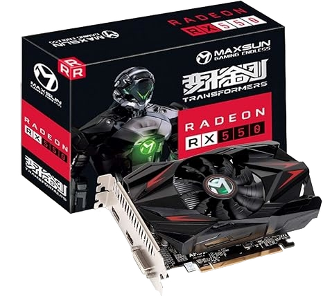 MAXSUN AMD Radeon RX 550 4GB GDDR5 ITX 128-Bit PCI-E X16 3.0 DVI-D HDMI DP Graphics Card