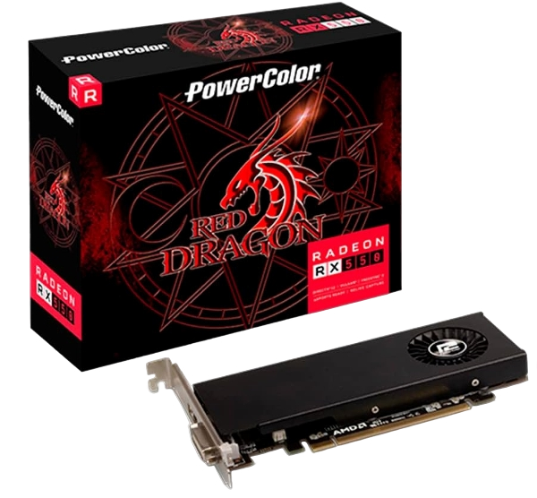 PowerColor Red Dragon AMD Radeon RX 550 4GB GDDR5 128-Bit Low Profile Graphics Card