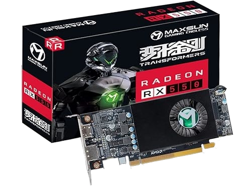 MAXSUN AMD Radeon RX 550 4GB GDDR5 128-Bit ITX HDPC DX 12 PCI-E X16 3.0 HDMI DP Graphic Card