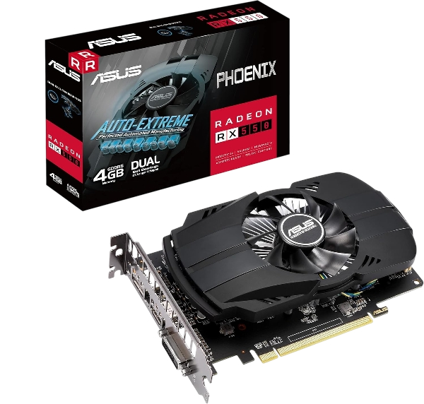 ASUS Phoenix AMD Radeon RX 550 4GB GDDR5 128-Bit PCIe 3.0 HDMI DP DVI-D Graphic Card