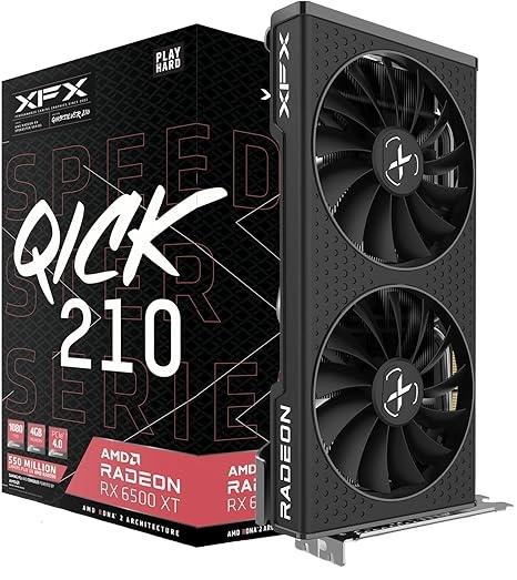 XFX Speedster AMD Radeon RX 6500 XT Black 4GB GDDR6 64-Bit HDMI RDNA 2 Graphics Card (Renewed)