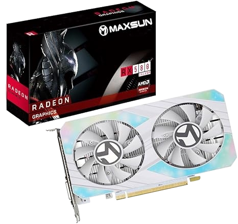 MAXSUN AMD Radeon RX 580 8GB GDDR5 256-Bit DirectX 12 DVI HDMI DP Multi Monitors Graphic Card