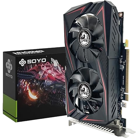 SOYO AMD Radeon RX 550 4GB GDDR5 128-Bit HDMI DP DVI PCI-E x 8 3.0 Dual Fans Graphics Card