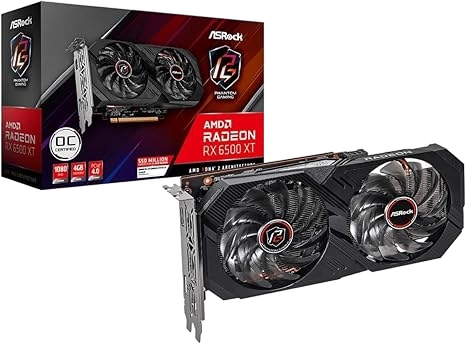 ASRock Phantom Gaming AMD Radeon RX 6500 XT 4GB GDDR6 64-Bit 1 x DP 1 x HDMI Graphic Card