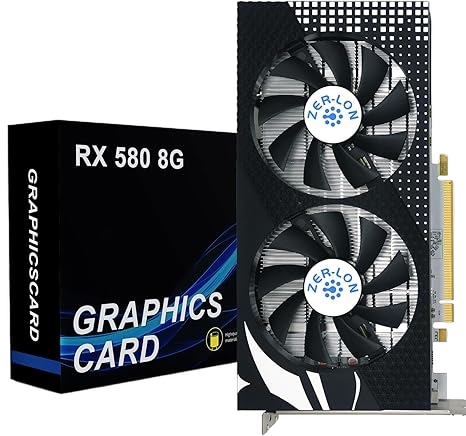 AMD Radeon RX 580 8GB GDDR5 256-Bit HDMI DP DVI-Output PCI Express 3.0 Dual Cooling Fan Graphic Card