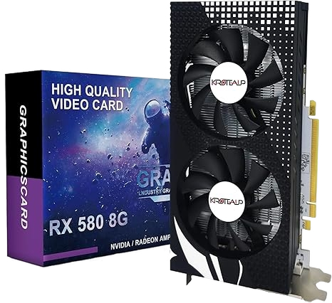 AMD Radeon RX 580 8GB GDDR5 256-Bit HDMI DP DVI PCI Express 3.0 with Freeze Fan Graphic Card